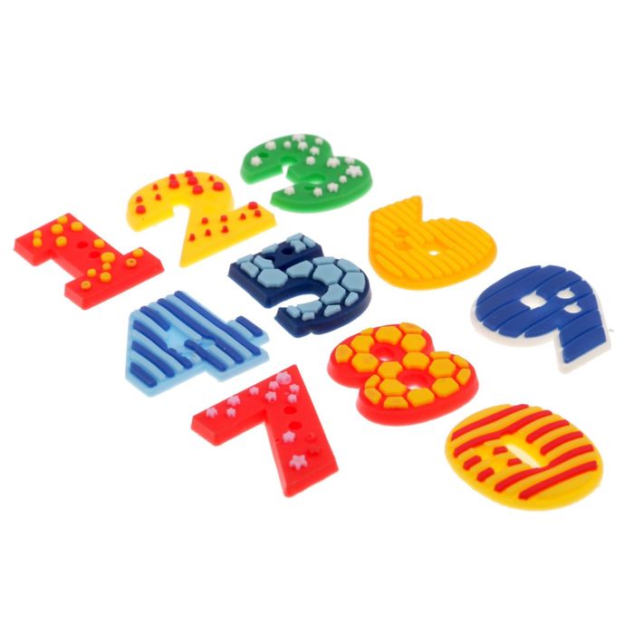 Пуговки резиновые "Цифры"