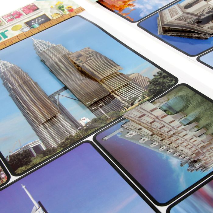 Наклейка пластик "Известные достопримечательности" МИКС 48х32 см