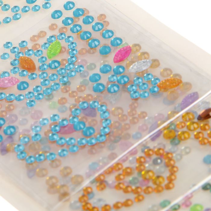 Наклейка стразы пластик "Корона и сердца" набор 3 шт МИКС 18х8 см