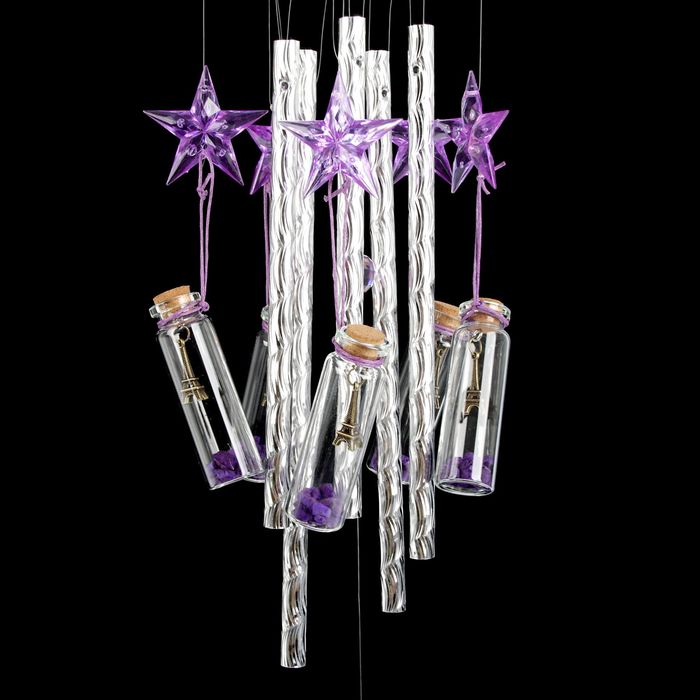 Музыка ветра пластик "Эйфелева башня в баночке" 5 трубочек 70 см МИКС