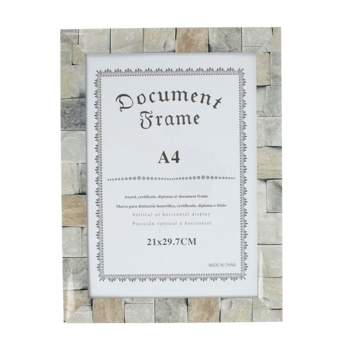 Фоторамка пластик формат А4 "Мраморная кладка" 35х26 см