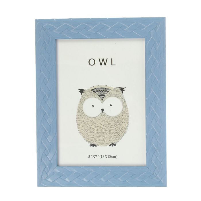 Фоторамка пластик 13х18 см "Плетение" небесная 22х17 см