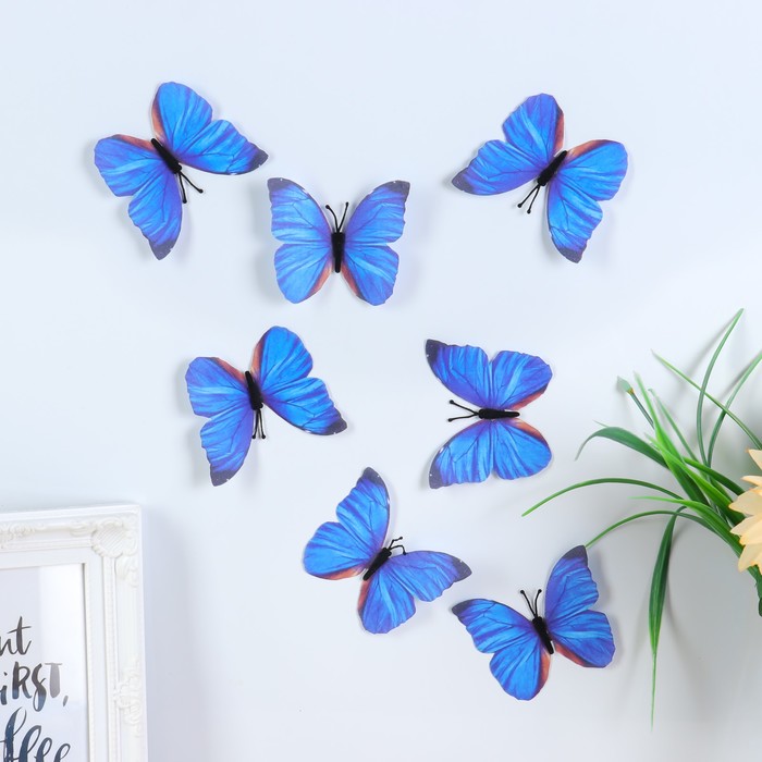 Магнит текстиль "Бабочка цвета ночного неба" 6,5х7,5 см