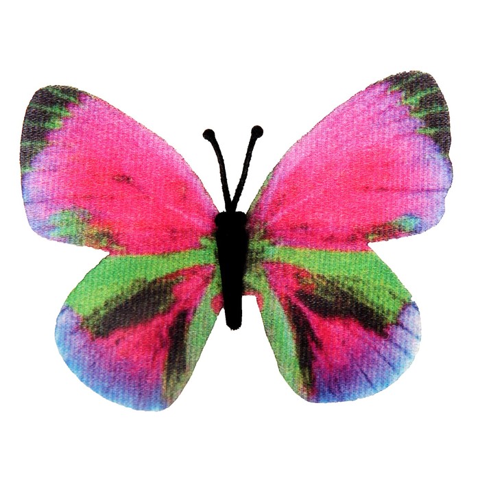 Магнит текстиль "Радужная бабочка" 6,5х7,5 см