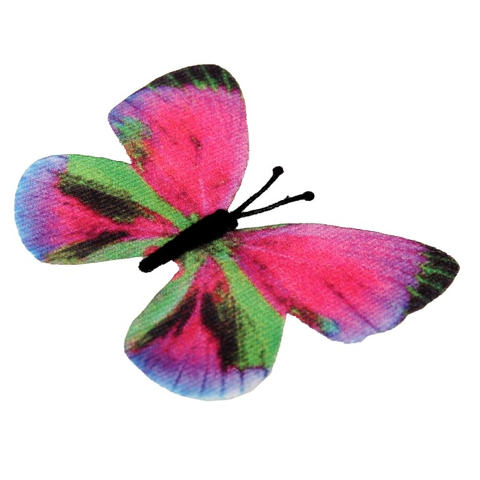 Магнит текстиль "Радужная бабочка" 6,5х7,5 см