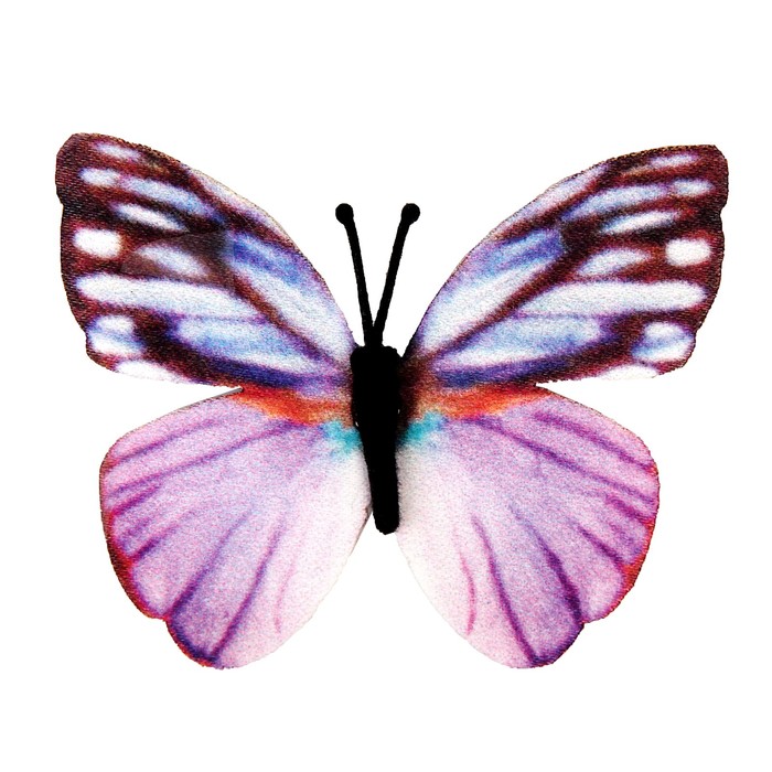 Магнит текстиль "Бабочка нежно-розового цвета" 6,5х7,5 см