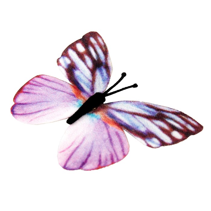 Магнит текстиль "Бабочка нежно-розового цвета" 6,5х7,5 см