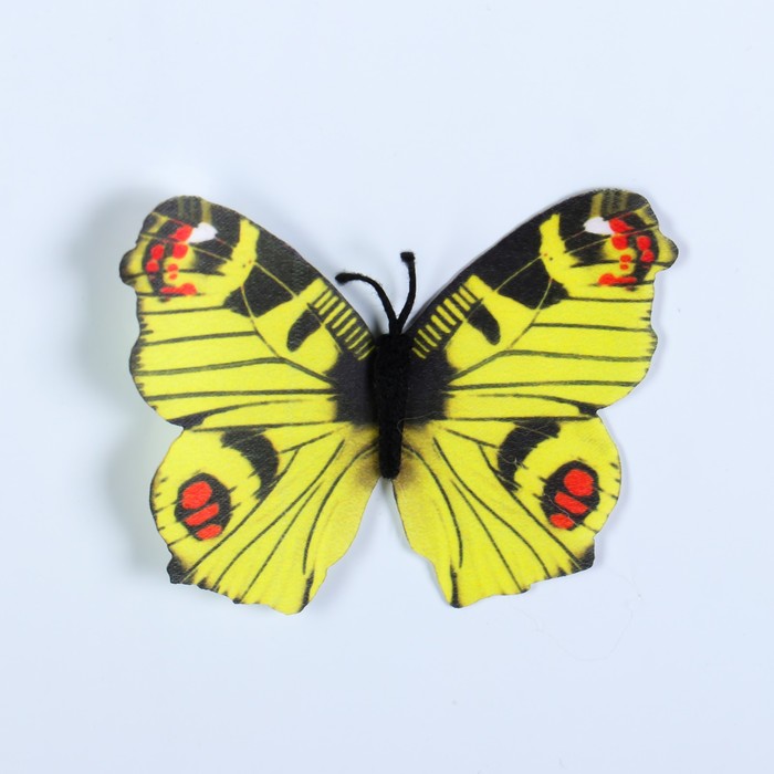 Магнит текстиль "Бабочка цвета солнца" 6,5х7,5 см