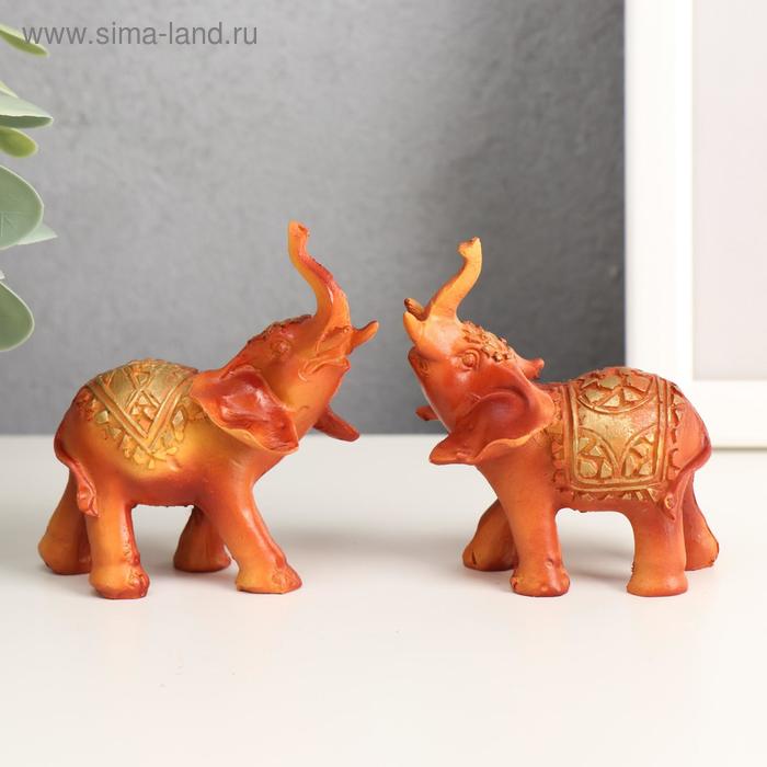 фото Сувенир полистоун "слон с каменистой попоной" микс 7х4,3х6,5 см