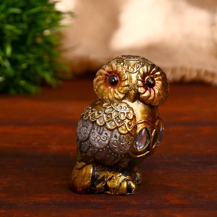 Сувенир полистоун стразы "Сова Мадлен" 8х5,5х5,5 см