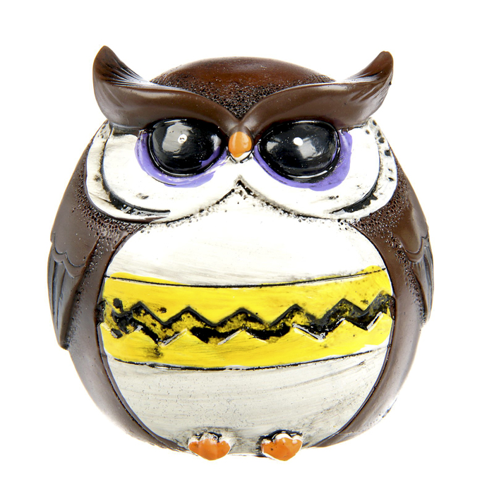 Копилка полистоун "Совушка хмурая" 7х7,5х6,5 см