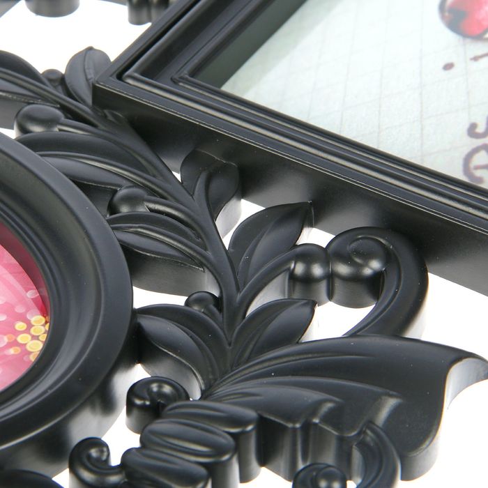 Фоторамка пластик на 5 фото 10х15 см "Семейное фото" чёрная 30,5х53 см