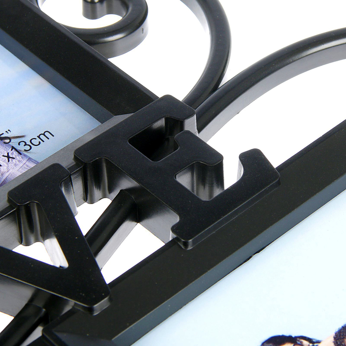 Фоторамка пластик на 3 фото 10х15, 13х18 см "Воздушная" чёрная 39х39 см