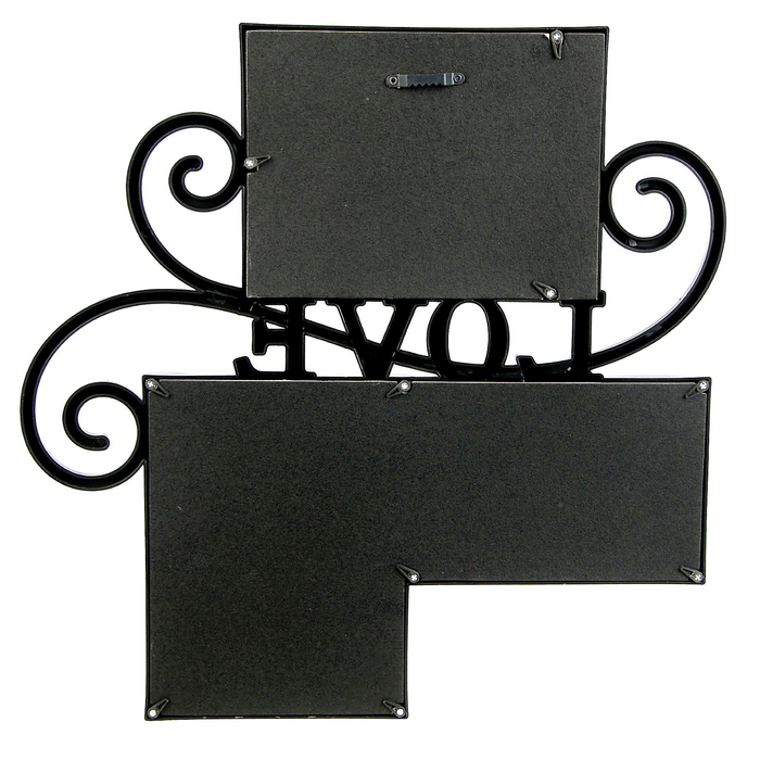 Фоторамка пластик на 3 фото 10х15, 13х18 см "Воздушная" чёрная 39х39 см