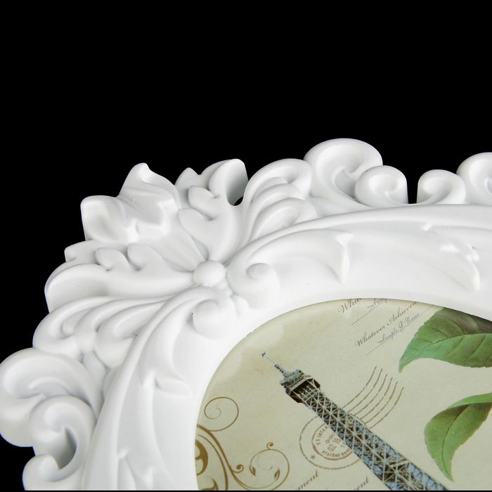 Фоторамка пластик 13х18 см овал "Цветение" белая 18,5х27,5 см