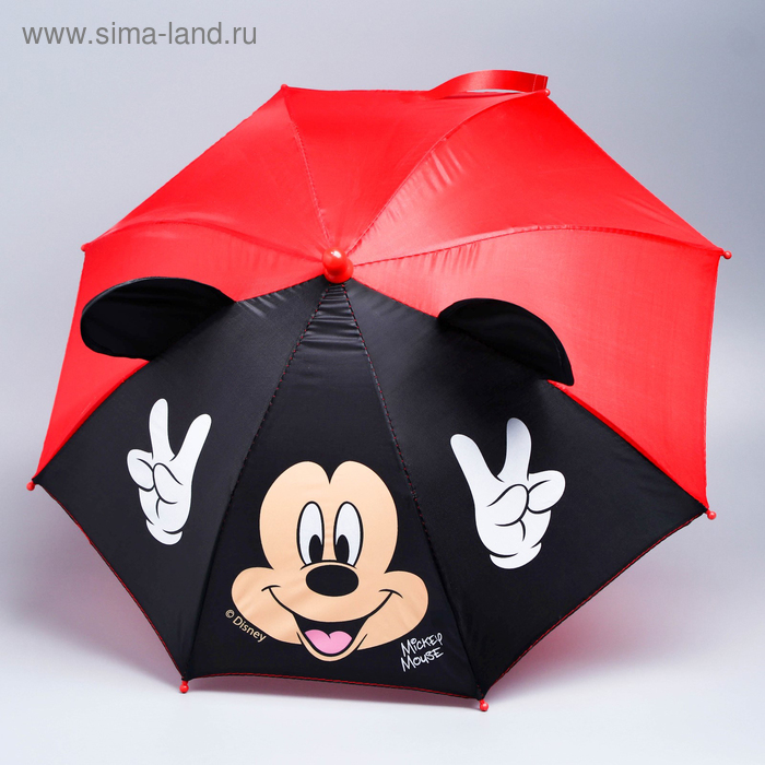 Зонт детский с ушами «Отличное настроение», Ø 43 см, Микки Маус