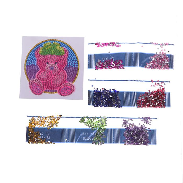 Алмазная вышивка-наклейка для детей "Медвежонок"