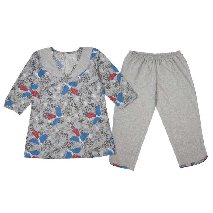 Пижама женская (джемпер, бриджи) ПК16 МИКС, размер 50