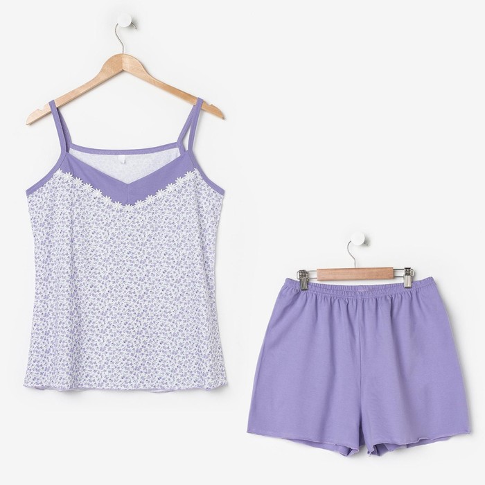 Пижама женская (майка, шорты) ПК25 МИКС, размер 42