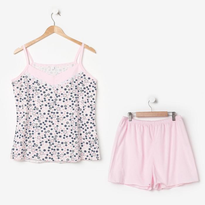 Пижама женская (майка, шорты) ПК25 МИКС, размер 56