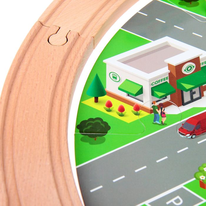 Железная дорога "Городской транспорт" с основой-пазлом, 29 элементов