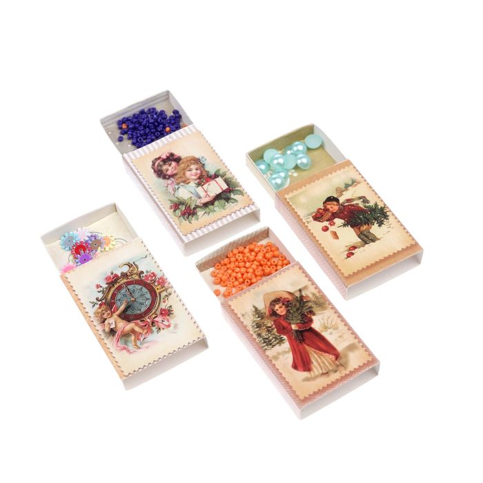 Коробочки декоративные для скрапбукинга « Рождественское ретро», 10,5 × 18 см