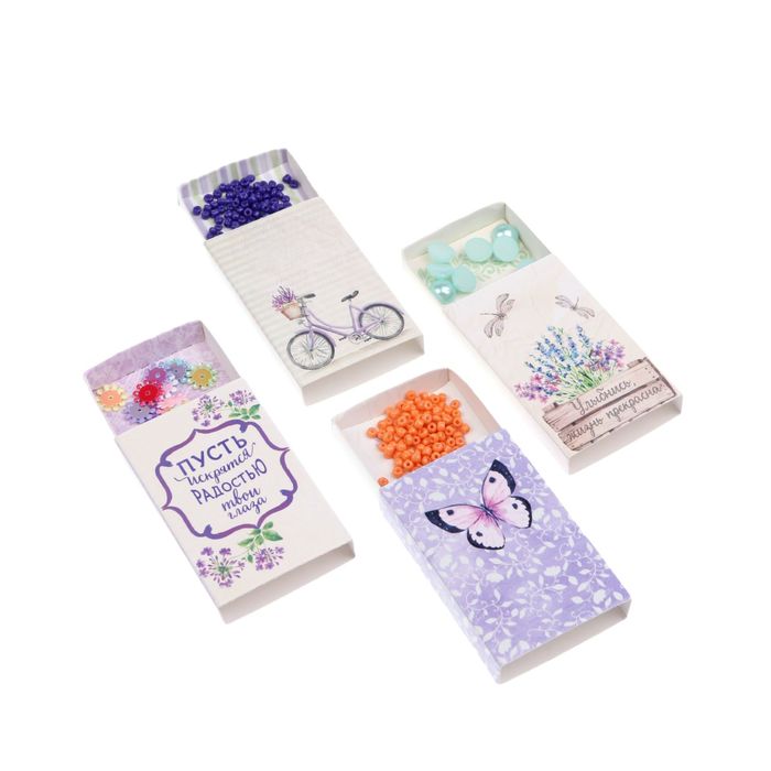 Набор декоративных коробочек "Лавандовые сны", 4 шт.