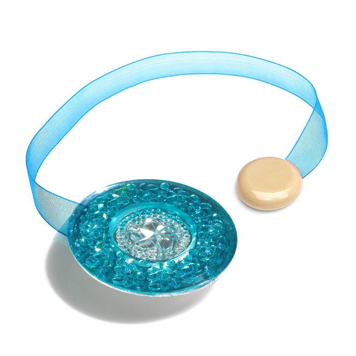 Подхват для штор на ленте "Букет", d=6см, цвет голубой