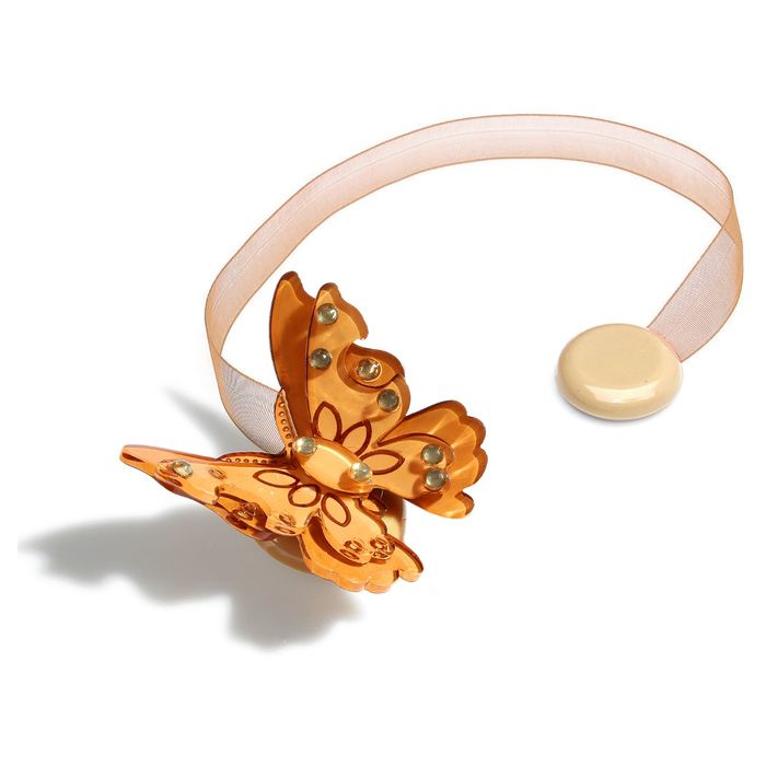 Подхват для штор на ленте "Бабочка красавица", цвет кофейный