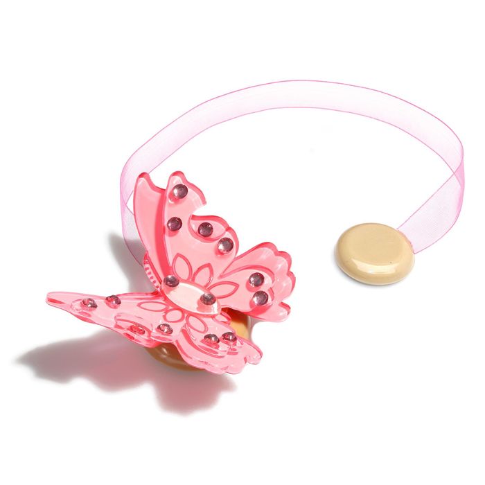 Подхват для штор на ленте "Бабочка красавица", цвет розовый