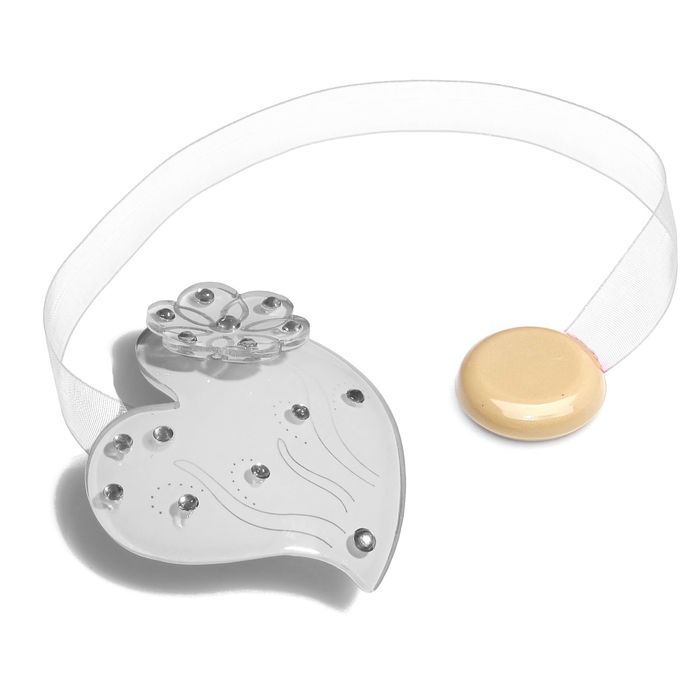 Подхват для штор на ленте "Сердце цветочное", цвет белый