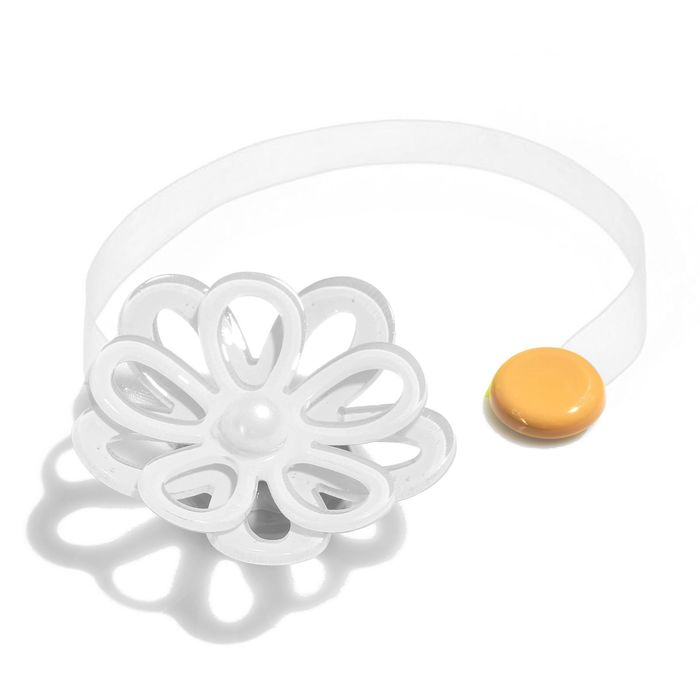 Подхват для штор на ленте "Гербера ажурная", цвет белый