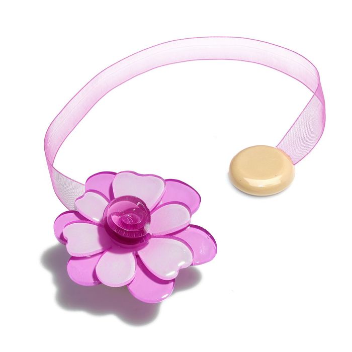 Подхват для штор на ленте "Цветок жарки", цвет сиреневый