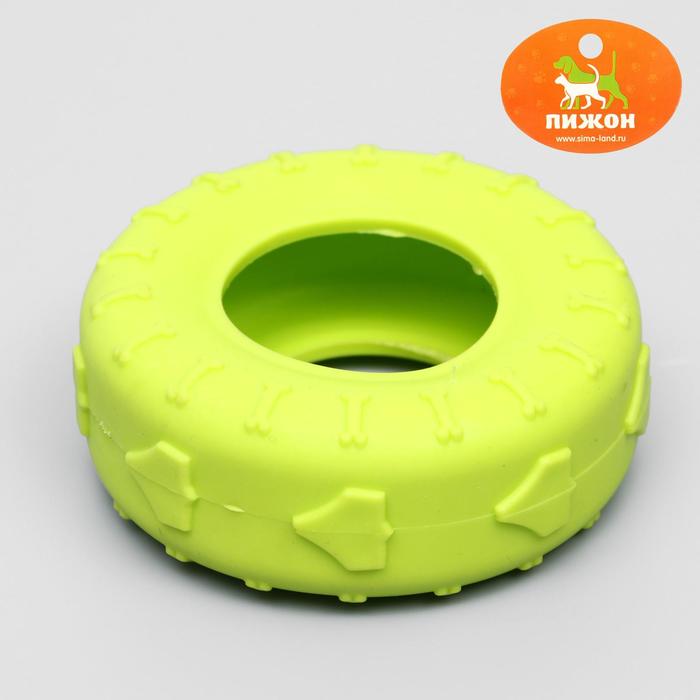 Игрушка жевательная для собак "Шина" 9 см, микс цветов