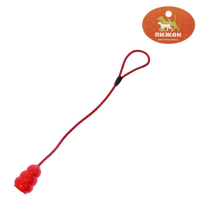 Игрушка для собак "Конус на веревке", до 45 см, каучук, микс цветов