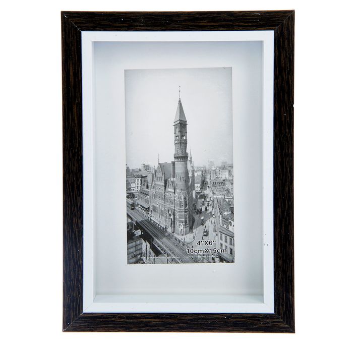 Фоторамка пластик 10х15 см "Чёрное дерево с золотом" 17,5х12,5х3 см