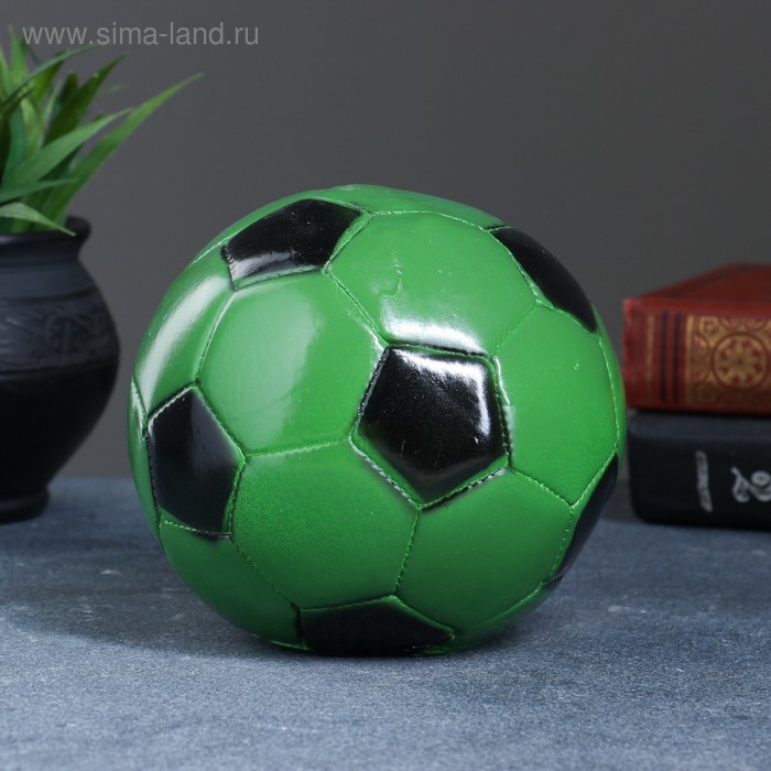фото Копилка "мяч" 15см зелено-черный хорошие сувениры