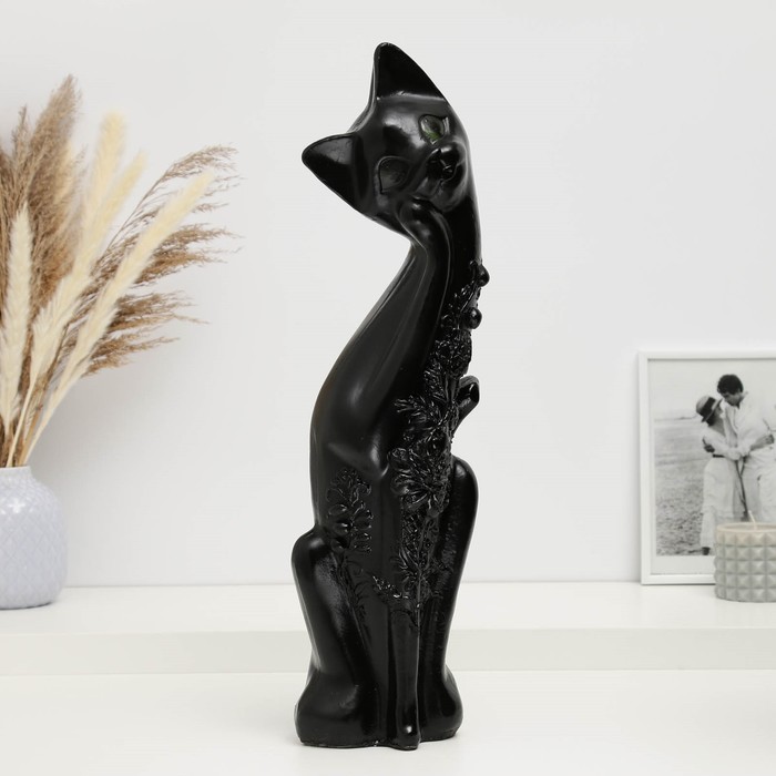 копилка гипсовая кошка черная 18 х 8 см Копилка Кошка черная, 49см
