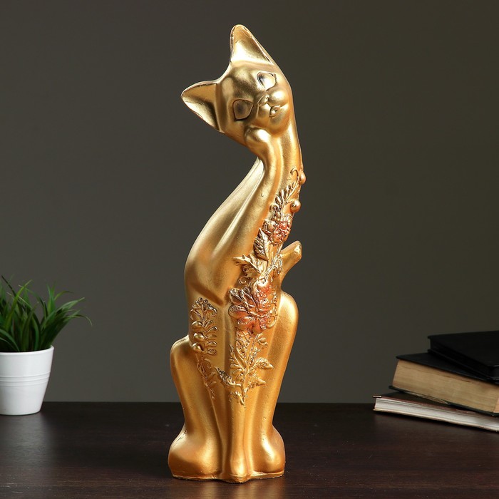 Копилка "Кошка" 50см золотая