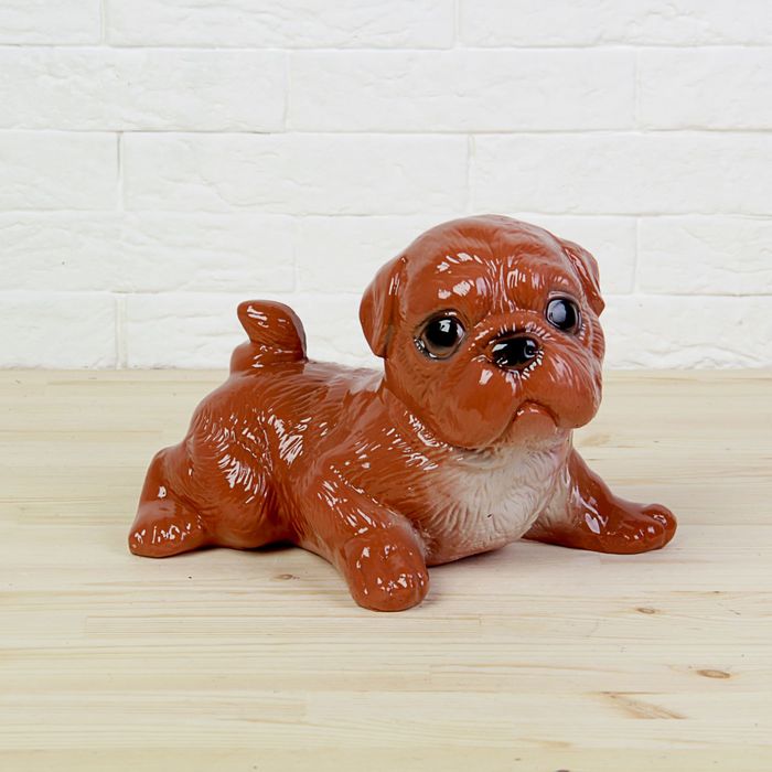 Копилка "Щенок" 25х17 см коричневый