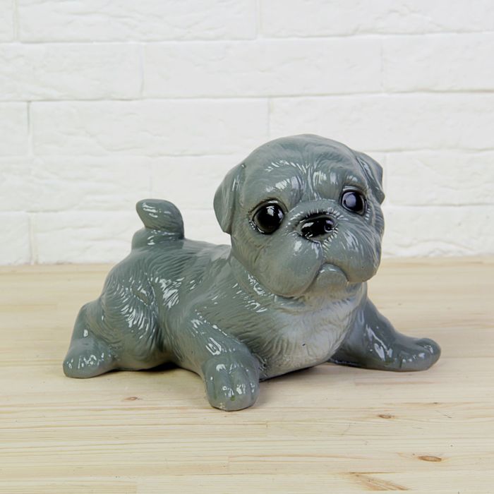 Копилка "Щенок" 25х17 см серый