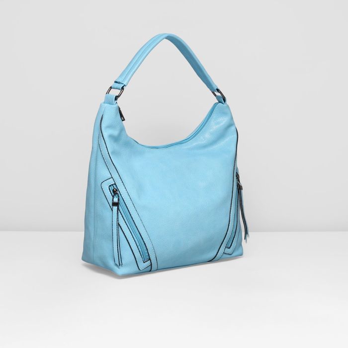 Сумка женская на молнии, 1 отдел с перегородкой, 2 наружных кармана, цвет голубой