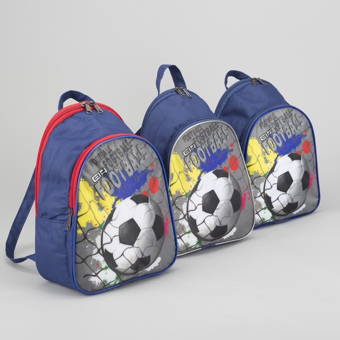 Рюкзак детский на молнии, 2 отдела, цвет красный/синий, рисунок МИКС