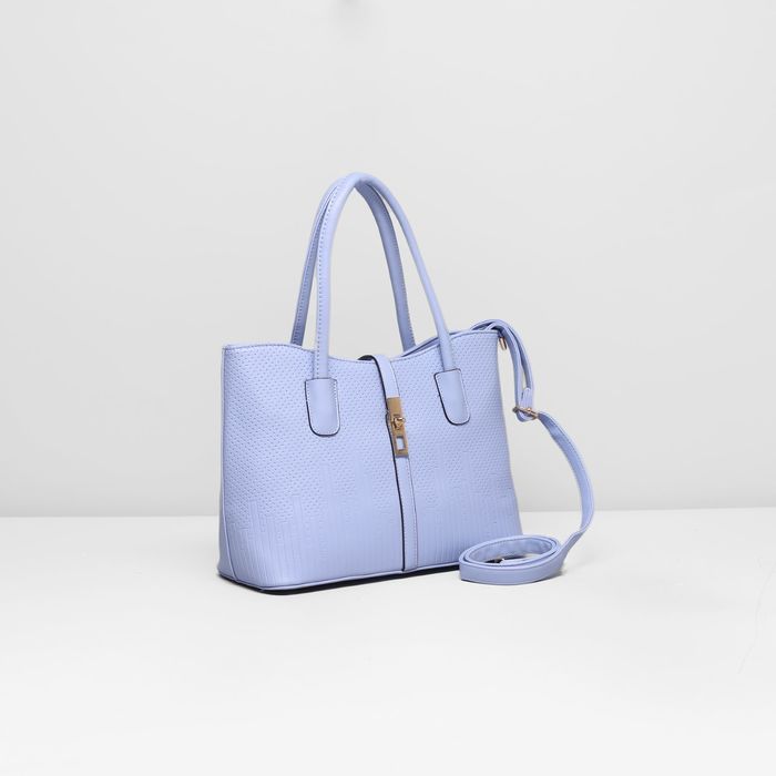 Сумка женская на молнии, 1 отдел с перегородкой, наружный карман, длинный ремень, цвет сиреневый