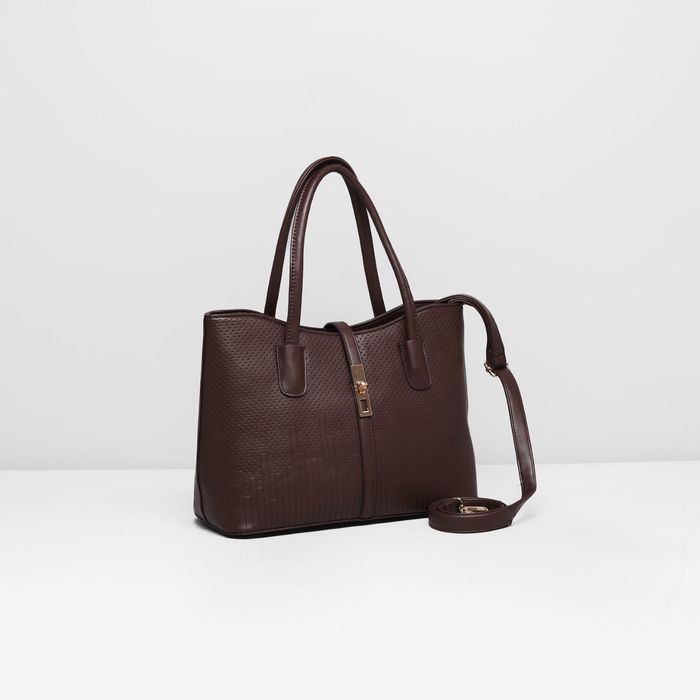 Сумка женская на молнии, 1 отдел с перегородкой, наружный карман, длинный ремень, цвет коричневый