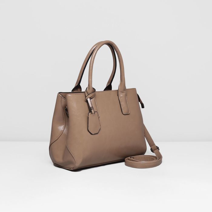 Сумка женская на молнии, 1 отдел с перегородкой, 3 наружных кармана, длинный ремень, цвет хаки