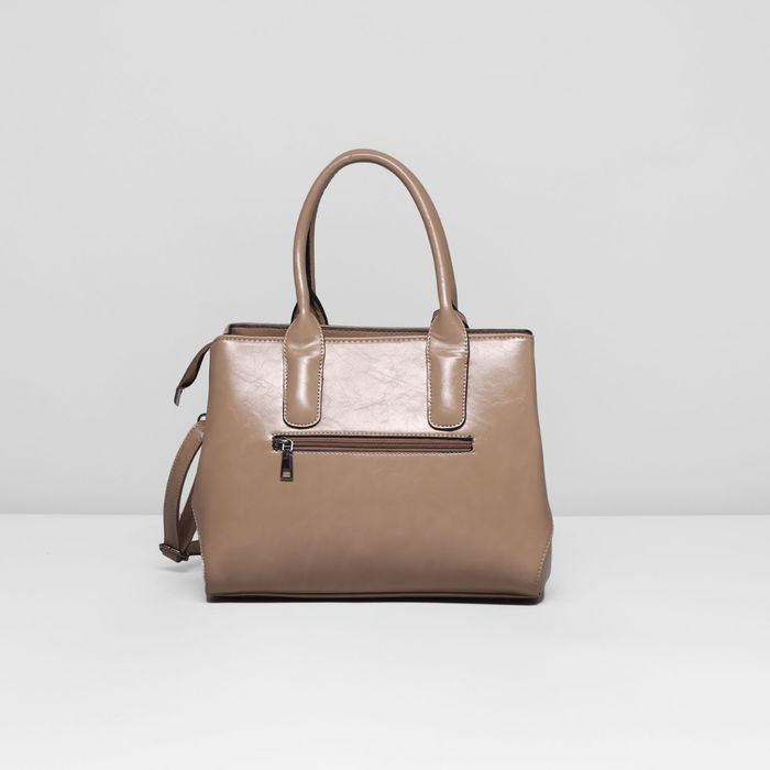 Сумка женская на молнии, 1 отдел с перегородкой, 3 наружных кармана, длинный ремень, цвет хаки