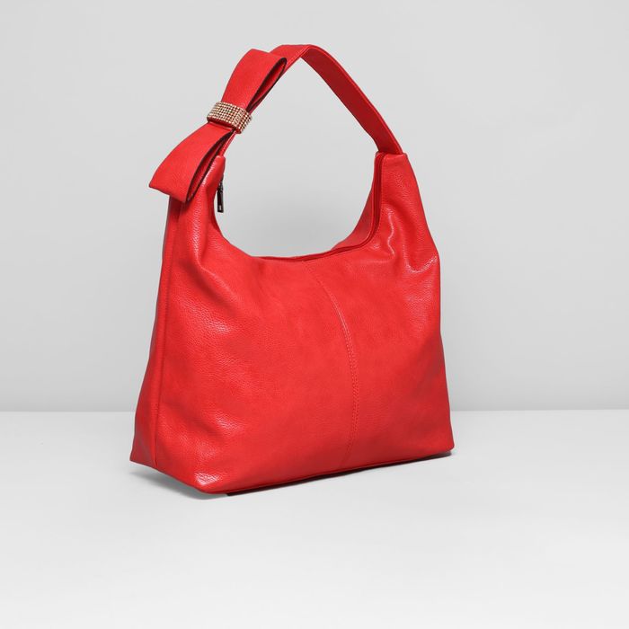 Сумка женская на молнии, 1 отдел с перегородкой, наружный карман, цвет красный