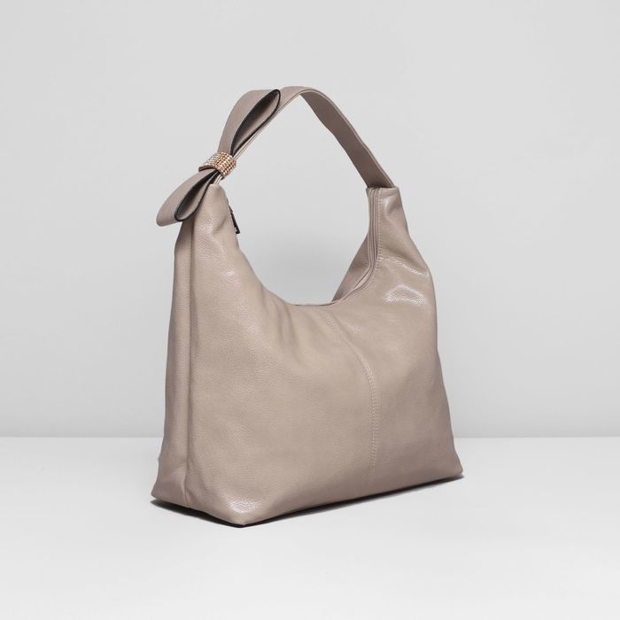 Сумка женская на молнии, 1 отдел с перегородкой, наружный карман, цвет серый