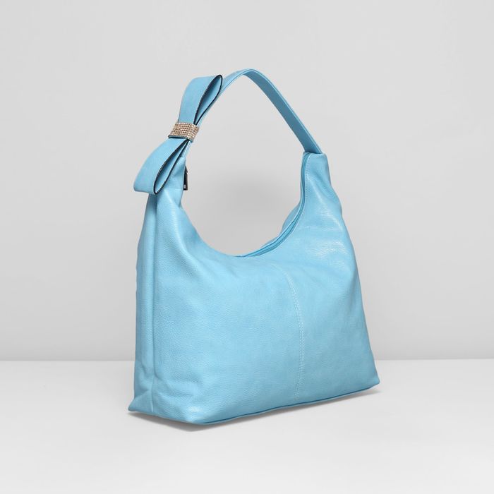 Сумка женская на молнии, 1 отдел с перегородкой, наружный карман, цвет голубой